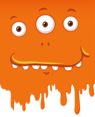 Orange monster face dripping