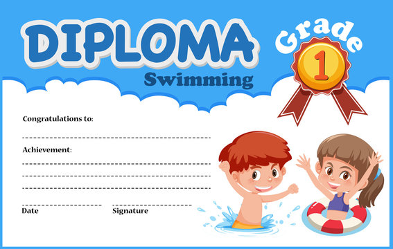 Swimming Diploma Certificate Template