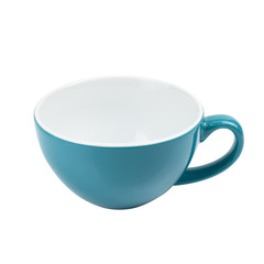 Green ceramic mug empty isolated on the white background.Mockup template for design or advertising