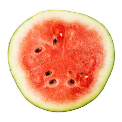 Delicious ripe watermelon (Citrullus lanatus) isolated on white background.concept of fresh fruit in the tropical.