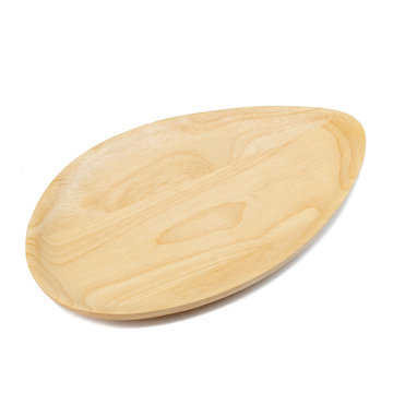 wooden plate for food isolated on white background.concept Handcraft cooking utensils