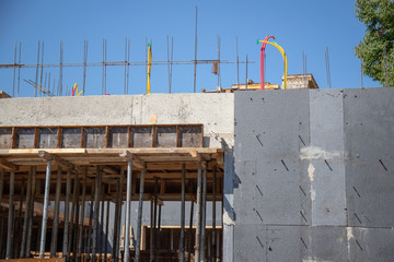 Concrete house construction site