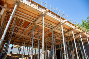 Concrete house construction site