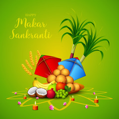Happy Makar Sankranti greeting card 
