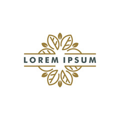 eco leaf abstract flower logo template vector illustration