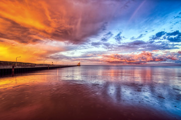 Beautiful Peaceful Sunset Cloud at lake Superior