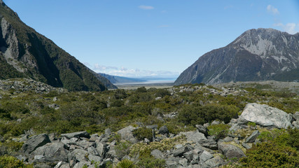 Fototapeta na wymiar Fascinating Hooker valley in New Zealand