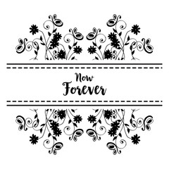 Elegant floral frame for now forever card vector collection
