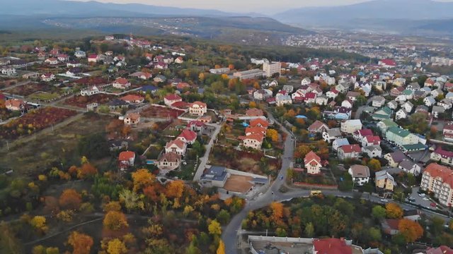 Town in upper view of the city Uzhgorod, located in Transcarpathia Uzhhorod Ukraine Europe