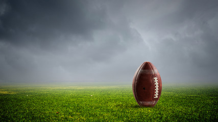 Rugby game concept. Mixed media