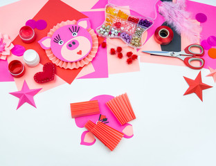 Children's master class hand-made paper pig