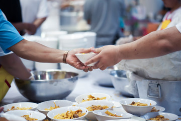 Donate food to people in society : From the philanthropist to help : Homeless Concepts and Poverty