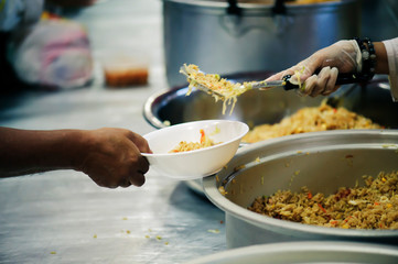 Donate food to people in society : From the philanthropist to help : Homeless Concepts and Poverty