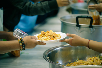 Donate food to people in society : From the philanthropist to help : Homeless Concepts and Poverty