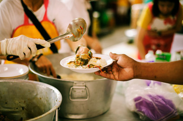 Donate food to people in society : From the philanthropist to help : Homeless Concepts and Poverty