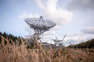 Impression of the Westerbork Synthesis Radio Telescope, an aperture synthesis interferometer, in the Dutch province of Drenthe, on a sunny fall afternoon.