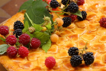 pie with prunes and forest berries