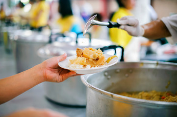 The donation is a hope for hungry people to fight : Care concept