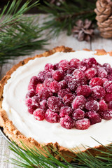 Cranberry meringue with cream cheese for the New Year's table