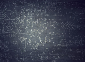 Chalkboard with formulas
