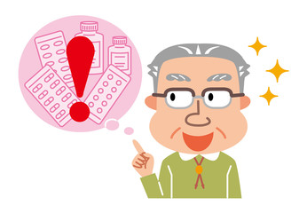薬　高齢者　イラスト　