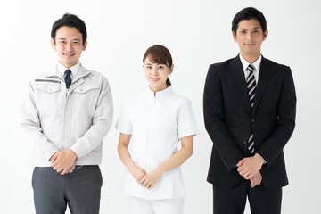 portrait of asian business people on white background