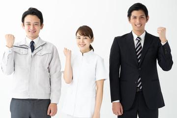 portrait of asian business people on white background