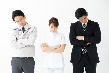 Fototapeta premium portrait of asian business people on white background