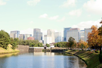 Fototapeta na wymiar Cityscape of Otemachi, Tokyo. Near of Imperial Palace.
