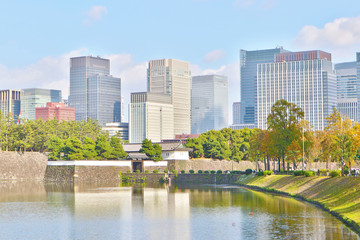 Fototapeta na wymiar Cityscape of Otemachi, Tokyo. Near of Imperial Palace.