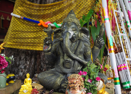 Ganesh - elephant-headed deity, son of Shiva and Parvati - Mae Hong Son, Thailand