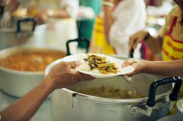 The donation is a hope for hungry people to fight : Care concept