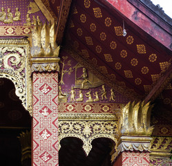 Ornate architectural details -  a Buddhist temple in Chiang Mai, Thailand