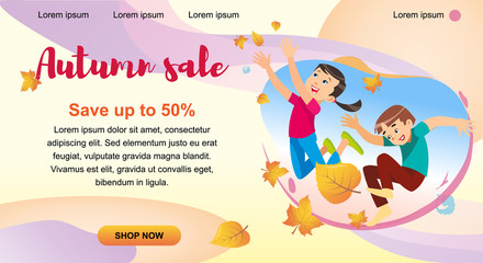 Children playing in the park throwing up leaves