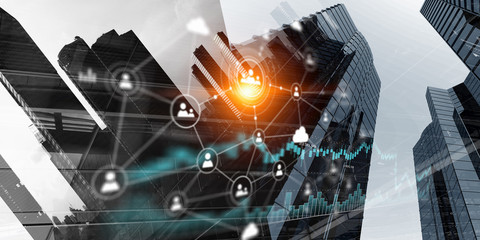 Social connection and networking. Mixed media