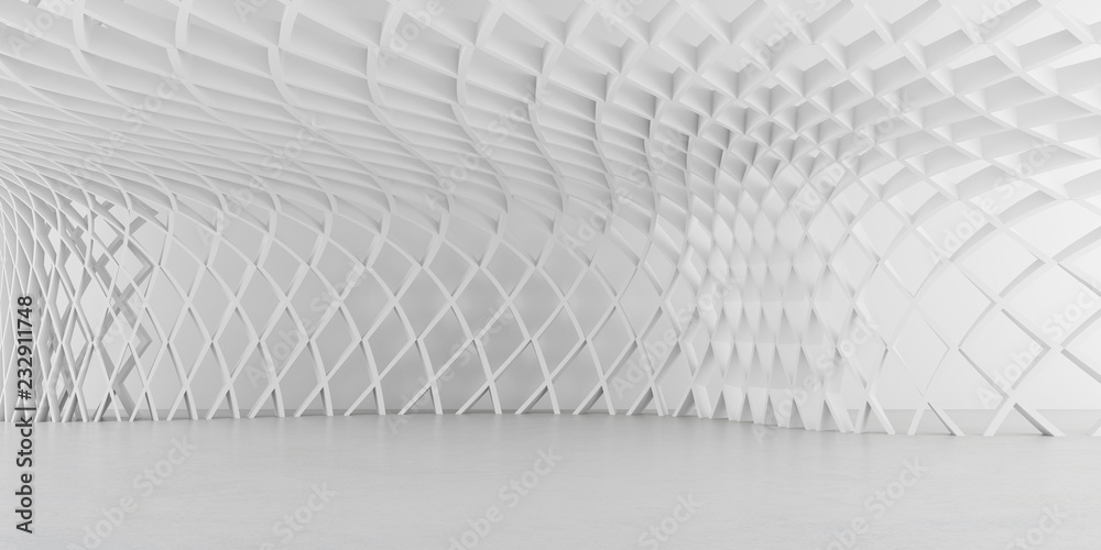 Leinwandbilder Abstract of white architectural structure pattern,Concept of future design on architecture,3d rendering	