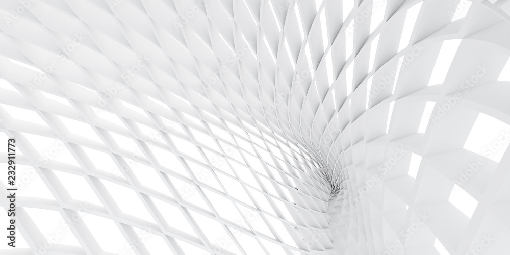 Leinwandbilder Abstract of white architectural structure pattern,Concept of future design on architecture,3d rendering	