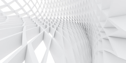 Abstract of white architectural structure pattern,Concept of future design on architecture,3d rendering	