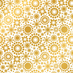 Golden flower pattern. Image for design paper, wrappers, cards, backgrounds, textiles.