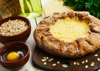 Galetta with oat flakes and cheese