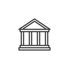 Parthenon model outline icon. linear style sign for mobile concept and web design. Column architect building simple line vector icon. Symbol, logo illustration. Pixel perfect vector graphics