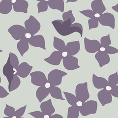 Abstract seamless pattern with naive flowers. Minimal summer trendy floral background in scandinavian style. For textile, wallpaper, surface, print, gift wrap, scrapbooking, decoupage