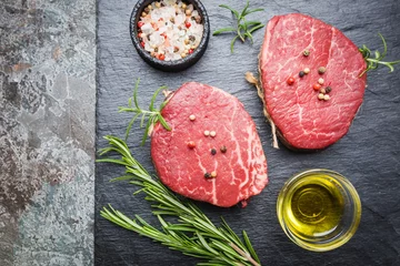 Photo sur Plexiglas Steakhouse Raw marbled meat steak