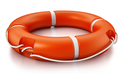 Life buoy isolated on white background. 3D illustration