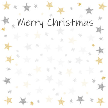 Christmas stars dots pattern scribble drawing isolated, for christmas background