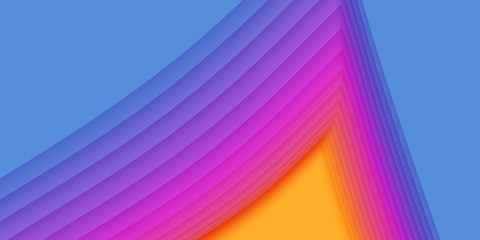 Vector 3D abstract background with paper cut shape. Colorful carving art. Paper craft Antelope canyon landscape with gradient colors. Minimalistic design for business presentations, flyers.