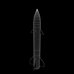 Military missile. Vector outline illustration