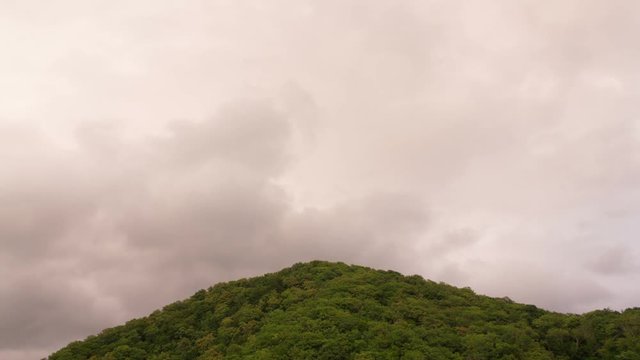 Beautiful clouds run over the mountains