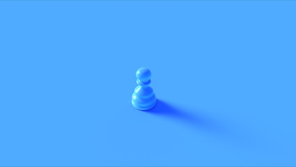 Blue Chess Pawn Piece 3d illustration 3d rendering