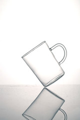 Tilted glass cup